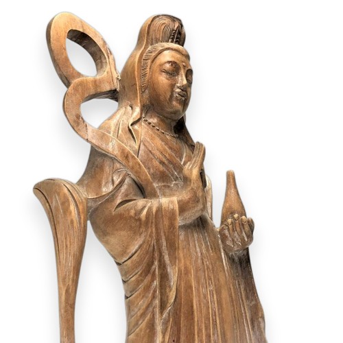 Kannon guanyin statue wooden - guanyin,